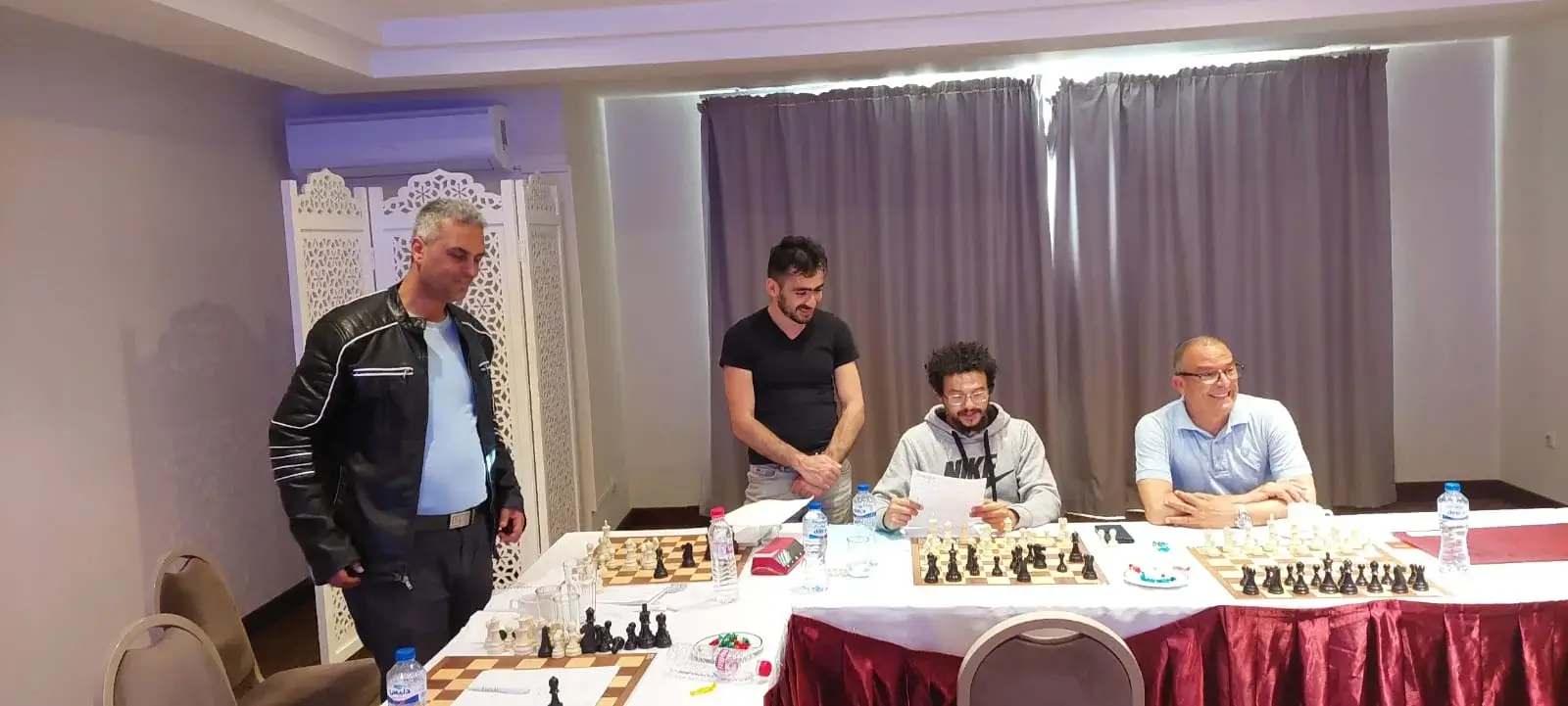 Zoubaier Amdouni with GM Avetik Grigoryan
