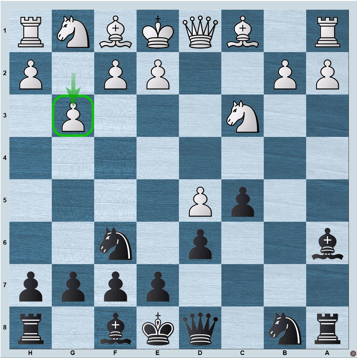 Position after 7.g3 in the Fianchetto Variation,Variation