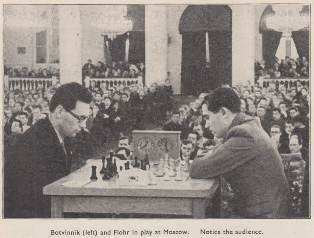 Botvinnik and Flohr playing at the 1933 Moscow match