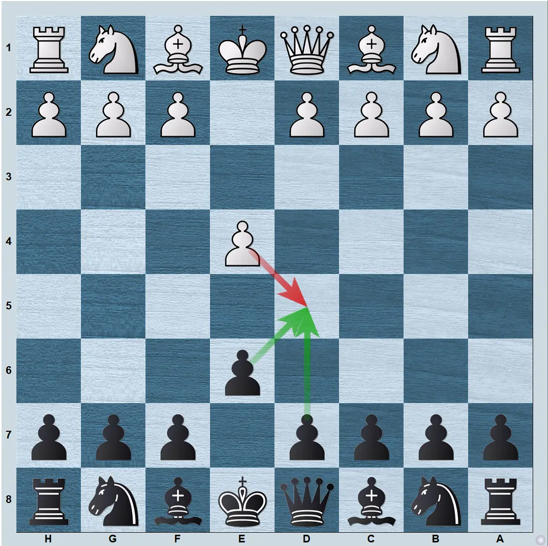 Starting position of the French Defense after 1.e4 e6