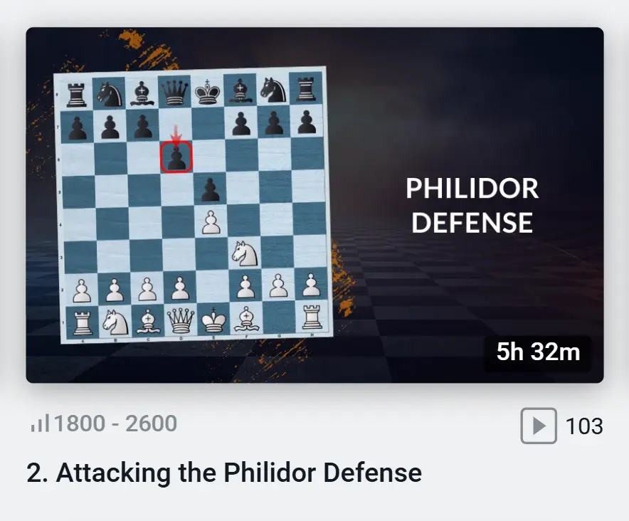 Philidor defense course