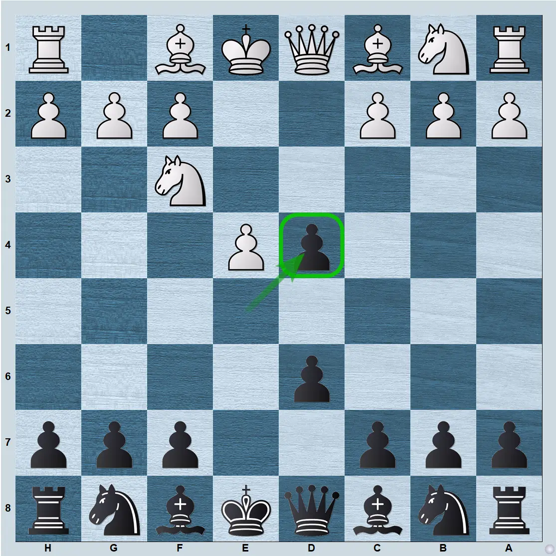 Philidor Defense Exchange Variation, position after 3...exd4