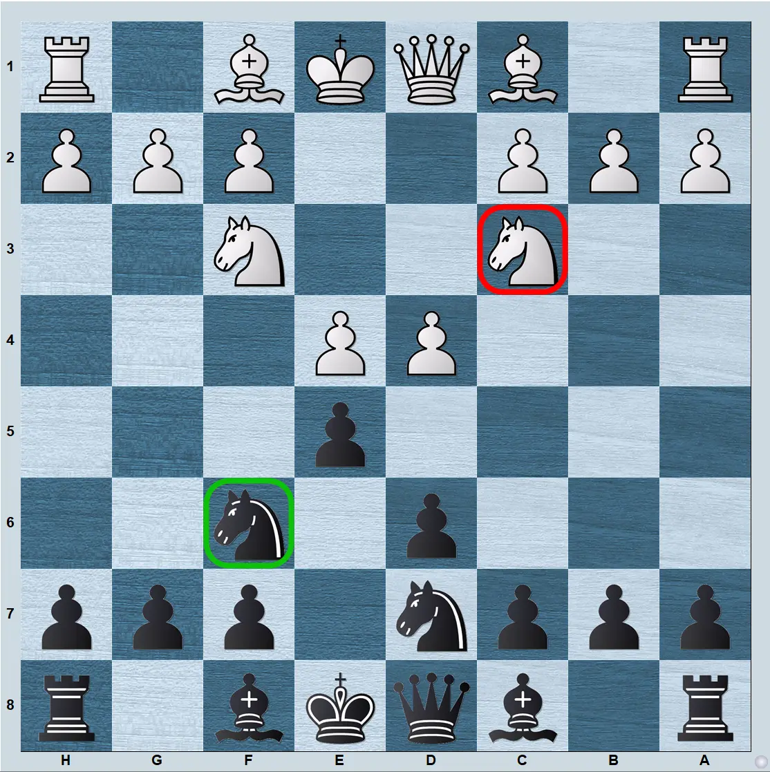 Philidor Improved Hanham, position after 4...Nbd7